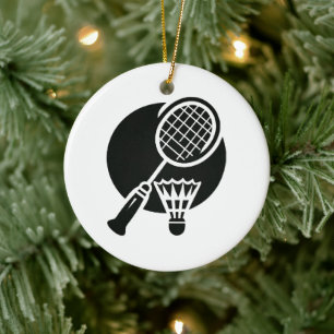 Badminton Graphic Ceramic Ornament