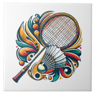 Badminton Graphic Ceramic Tile