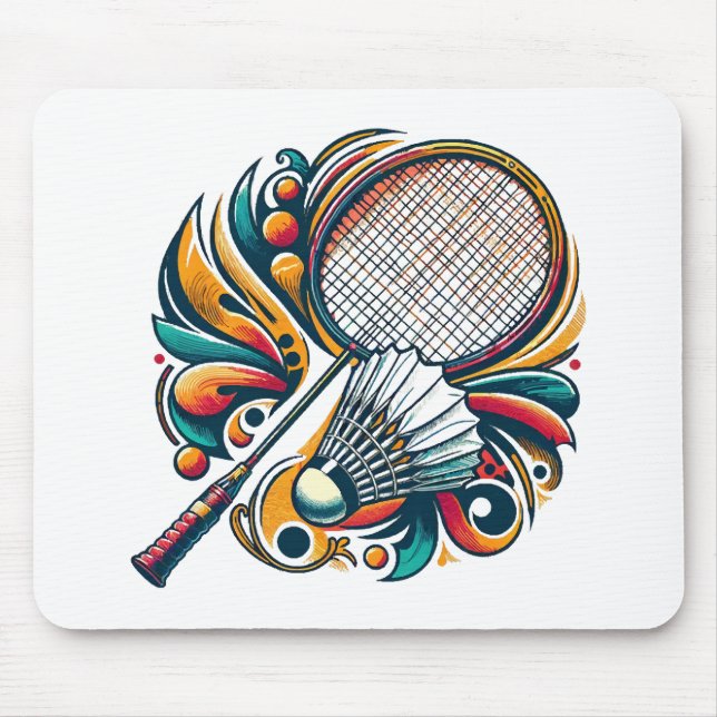 Badminton Graphic Mouse Pad (Front)
