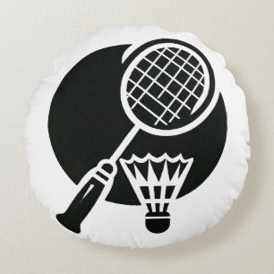Badminton Graphic Round Cushion
