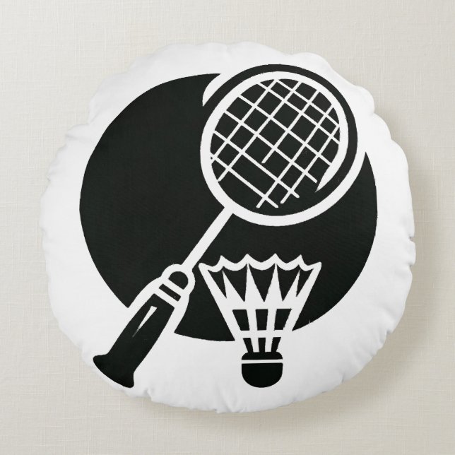 Badminton Graphic Round Cushion (Front)