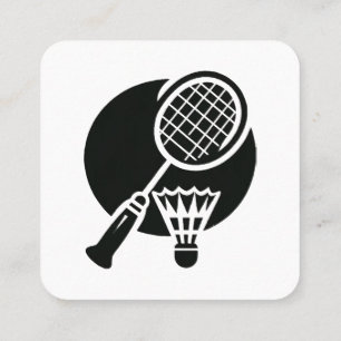 Badminton Graphic Square Business Card