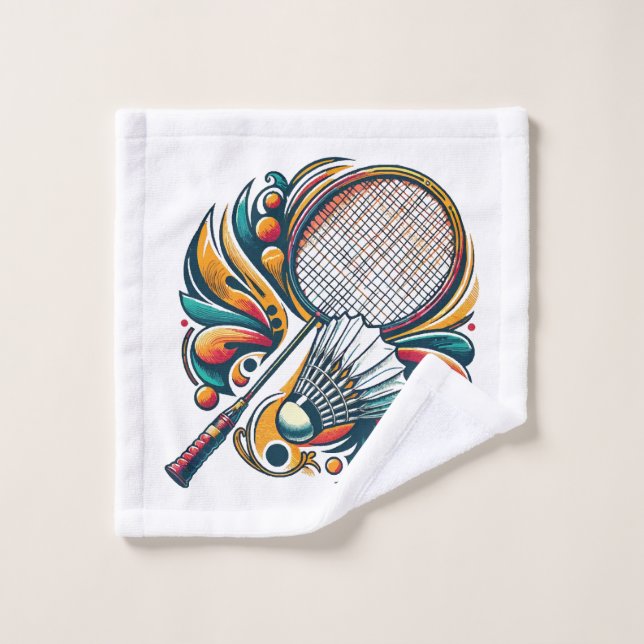 Badminton Graphic Wash Cloth (Wash Cloth)