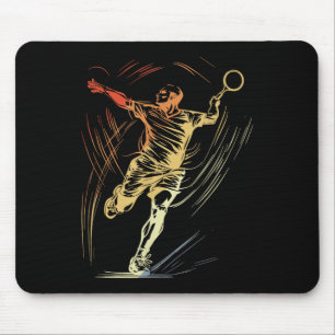 Badminton Guy Sketch Racquet Sport Shuttle Mouse Pad