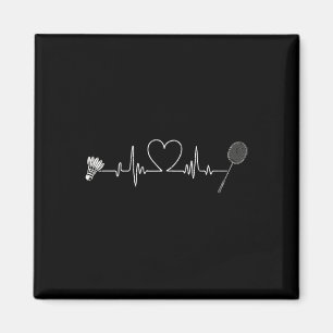 Badminton Heartbeat Funny Badminton Magnet
