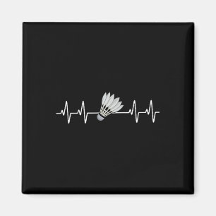 Badminton Heartbeat Pulse Love Badminton Players  Magnet