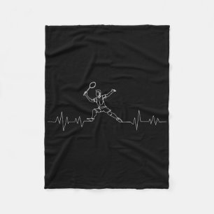 Badminton Heartbeat Shuttle Boys Kids Youth Men Fleece Blanket