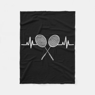 Badminton Heartbeat Sports Enthusiasts Sporty Boys Fleece Blanket