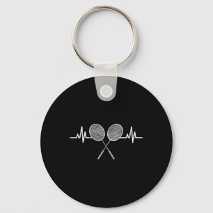Badminton Heartbeat Sports Enthusiasts Sporty Boys Key Ring