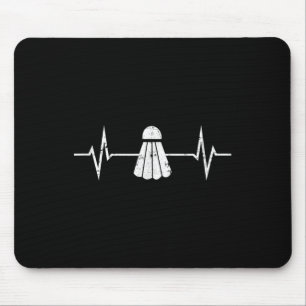 Badminton Heartbeat T Shirt Grunge Gift Player Coa Mouse Pad