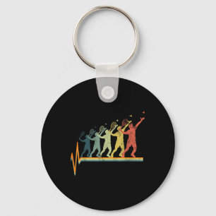 Badminton Heartbeat Vintage Retro Gift  Key Ring
