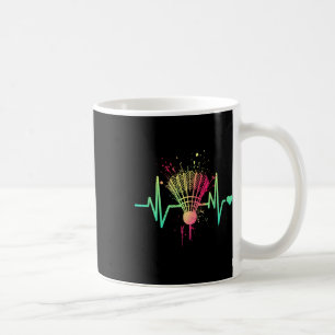 Badminton Heartbeat - Vintage Shuttle Badminton Lo Coffee Mug
