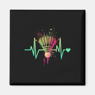 Badminton Heartbeat - Vintage Shuttle Badminton Lo Magnet