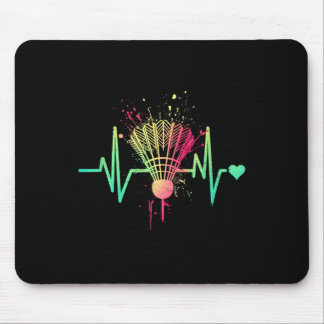 Badminton Heartbeat - Vintage Shuttle Badminton Lo Mouse Pad
