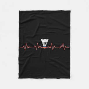 Badminton Heartbeat With Shuttle For Badminton Fleece Blanket