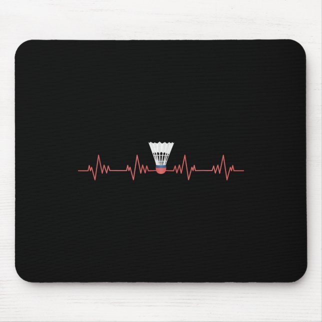 Badminton Heartbeat With Shuttle For Badminton  Mouse Pad (Front)