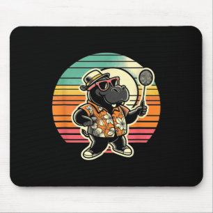 Badminton Hippo Shuttle Mouse Pad