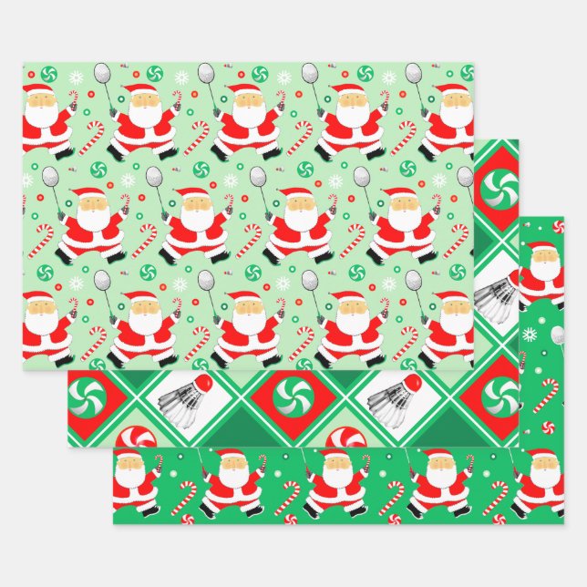 Badminton Holiday Gift Wrapping Paper Sheet (Set)