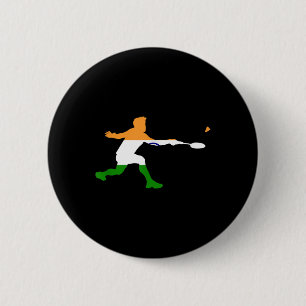 Badminton Indian Flag Racquet Shuttle Men Player  6 Cm Round Badge
