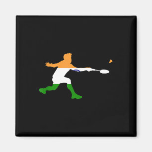 Badminton Indian Flag Racquet Shuttle Men Player Magnet