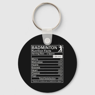 Badminton Ingredients Label Funny Key Ring
