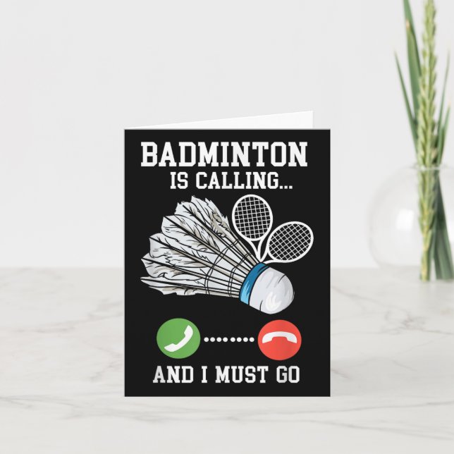 Badminton Is Calling, Birdie Quote  Card (Front)