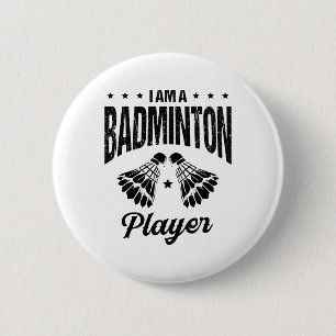 Badminton Is My Life Badminton Player Shuttle  6 Cm Round Badge