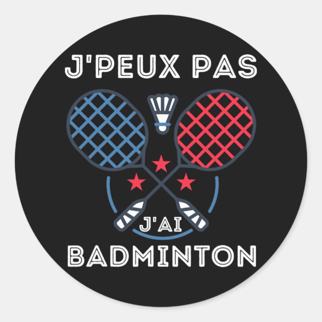 Badminton Jersey  Classic Round Sticker (Front)