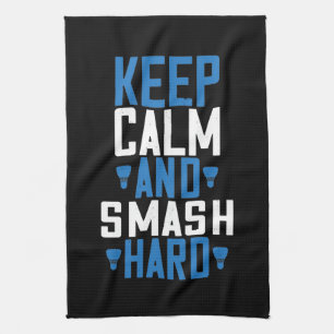 Badminton - Keep calm and smash hard Tea Towel