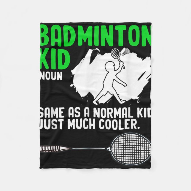 Badminton Kid Racket Shuttle Hobby Badminton Playe Fleece Blanket (Front)