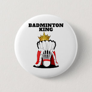 Badminton King Mens Badminton Player Shirt Boys Ba 6 Cm Round Badge
