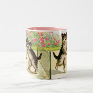 Badminton Kittens Vintage Art Mug