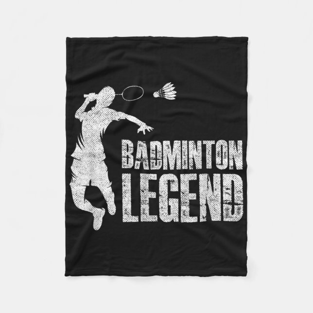 Badminton Legend _ Racket Shuttle _ Badminton Play Fleece Blanket (Front)