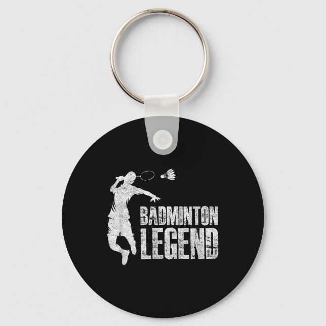 Badminton Legend _ Racket Shuttle _ Badminton Play Key Ring (Front)