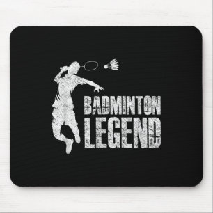 Badminton Legend _ Racket Shuttle _ Badminton Play Mouse Pad