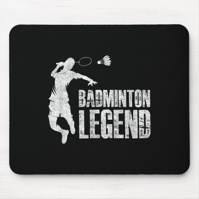Badminton Legend _ Racket Shuttle _ Badminton Play Mouse Pad (Front)