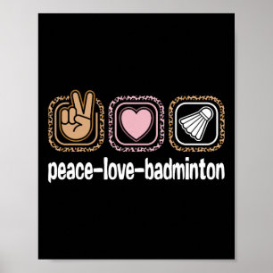 Badminton Leopard Print Women Girls Kid Peace Love