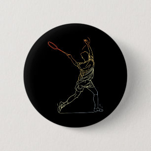 Badminton Linie Art Indoor Sports 6 Cm Round Badge