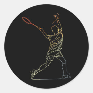 Badminton Linie Art Indoor Sports  Classic Round Sticker