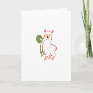 Badminton Llama Card