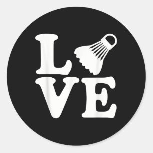Badminton Love Classic Round Sticker