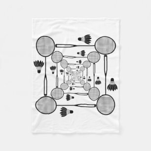 Badminton Love Team Player Coach  Fleece Blanket