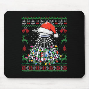 Badminton Lover Christmas Shuttle Santa Hat Funny Mouse Pad
