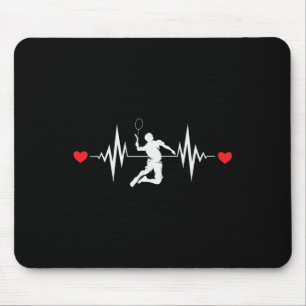 Badminton Lovers Heartbeat Clothing Mouse Pad