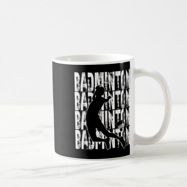 Badminton Lovers Theme Graphic Design  Coffee Mug (Right)