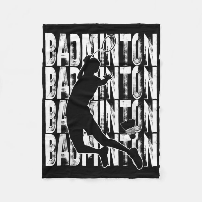 Badminton Lovers Theme Graphic Design  Fleece Blanket (Front)