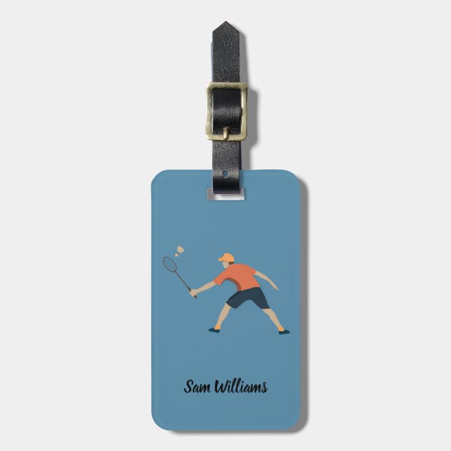 Badminton Luggage Tag (Front Vertical)