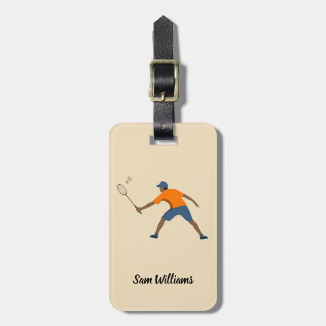 Badminton Luggage Tag (Front Vertical)