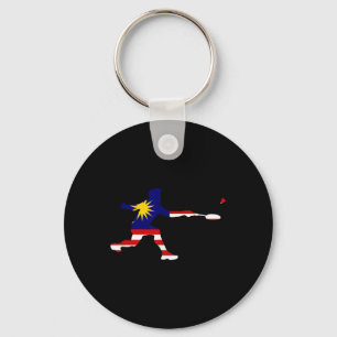 Badminton Malaysian Flag Racquet Shuttle Men Playe Key Ring