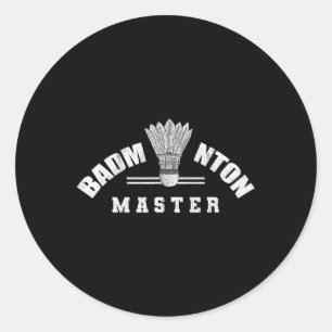 Badminton Master Shuttle Birdie Badminton Classic Round Sticker